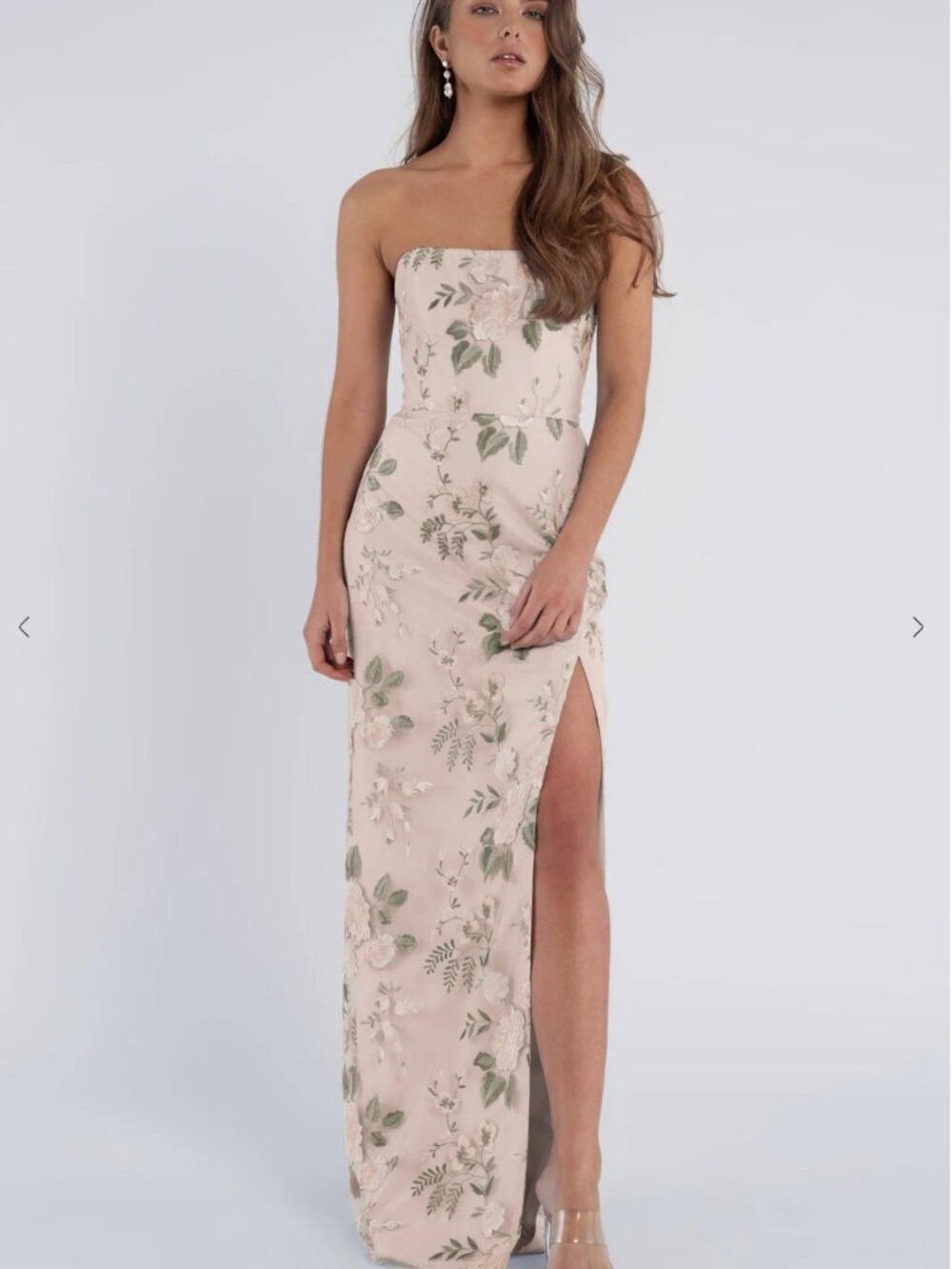 Jenny Yoo Mercy Enchanted Floral Embroidery Strapless Gown